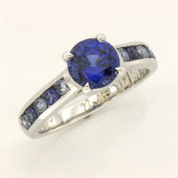 Customsapphirebluediamondengagement