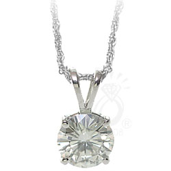 Save 6-% off on this classic wire basket moissanite pendant