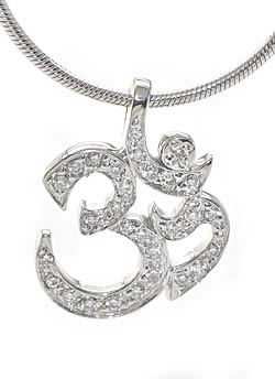 Om Pendant With Pave Set Diamonds