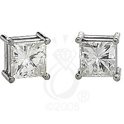 Save 60% on these princess cut moissanite stud earrings!