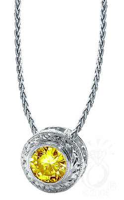 Style 9026 filigree necklace showing a Gemesis cultured diamond