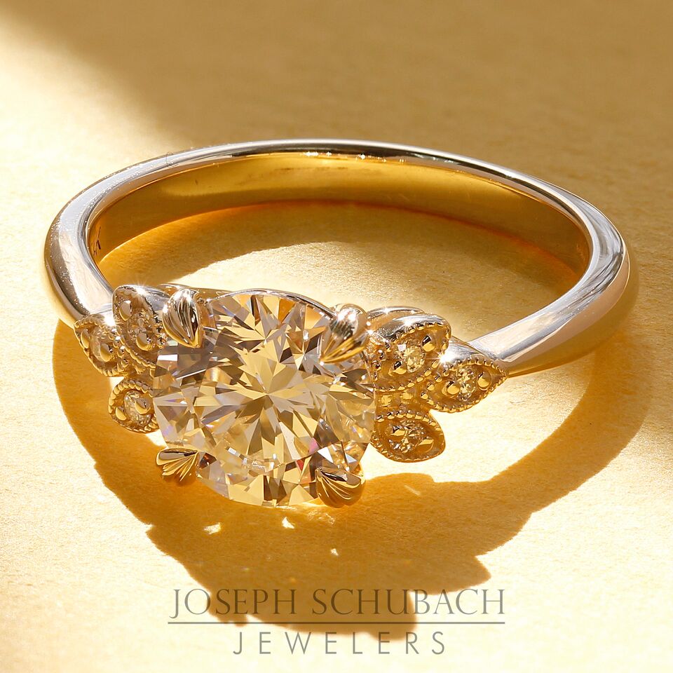 Custom Design Leaf Engagement Ring - Setting